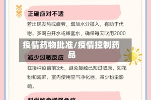 疫情药物批准/疫情控制药品