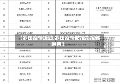 【罗田疫情援助,罗田疫情防控指挥部通告】-第3张图片