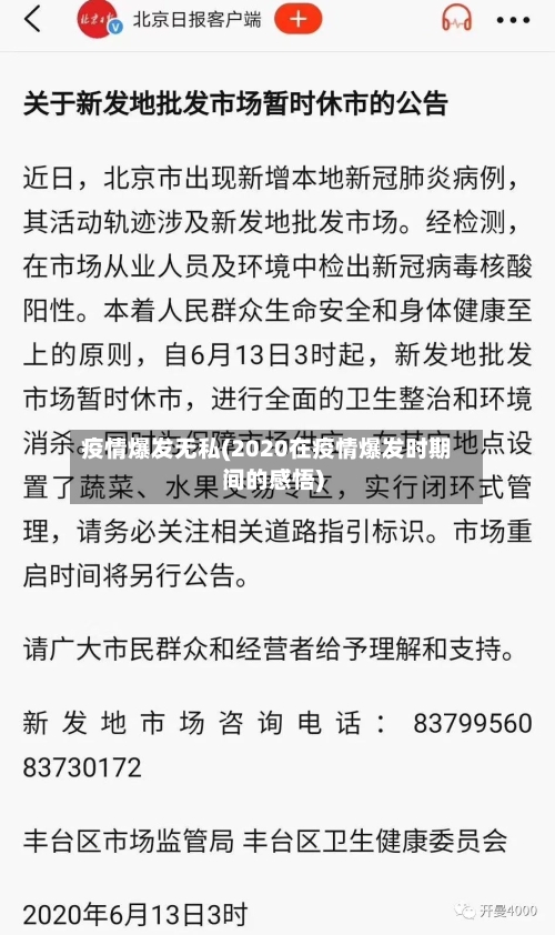 疫情爆发无私(2020在疫情爆发时期间的感悟)-第1张图片